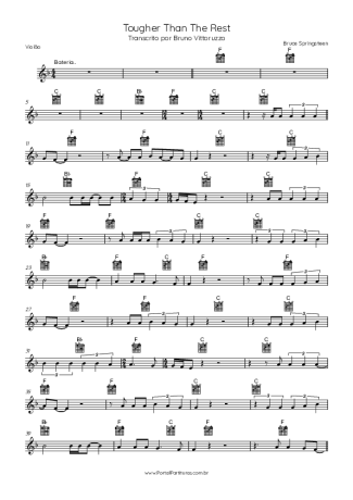 Bruce Springsteen Tougher Than The Rest score for Acoustic Guitar