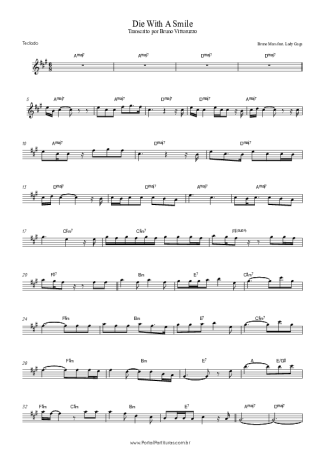 Bruno Mars Die With A Smile score for Keyboard