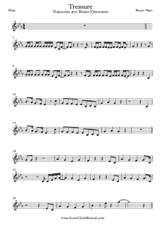 Bruno Mars Treasure score for Flute