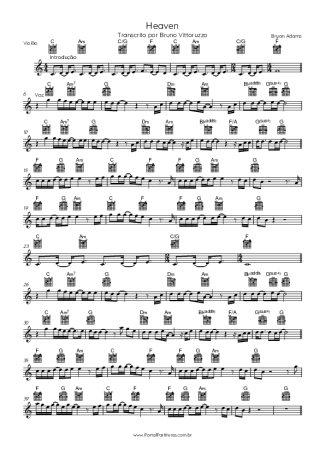 Bryan Adams Heaven score for Acoustic Guitar