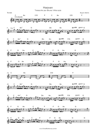 Bryan Adams Heaven score for Keyboard
