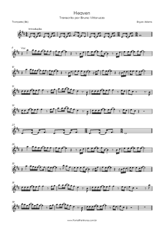 Bryan Adams Heaven score for Trumpet