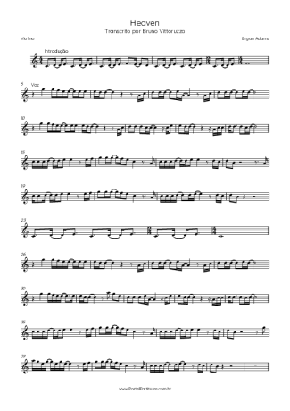 Bryan Adams Heaven score for Violin