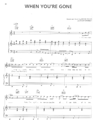 Bryan Adams When You´re Gone score for Piano