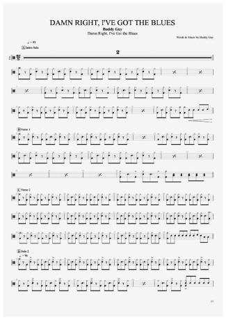 Buddy Guy Damn Right, I´ve Got The Blues score for Drums