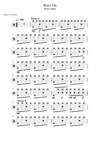Buddy Holly Rave On score for Drums
