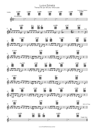 Caetano Veloso Lua E Estrela score for Acoustic Guitar
