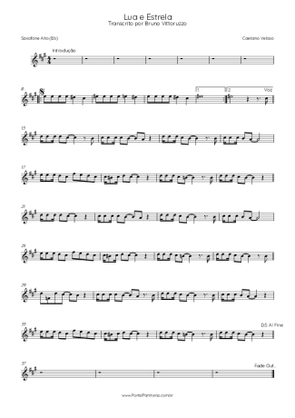 Caetano Veloso Lua E Estrela score for Alto Saxophone