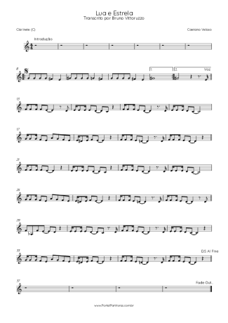 Caetano Veloso Lua E Estrela score for Clarinet (C)
