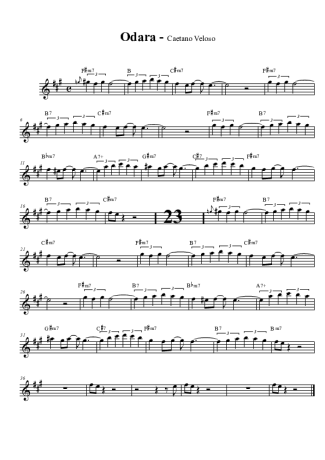 Caetano Veloso Odara score for Alto Saxophone