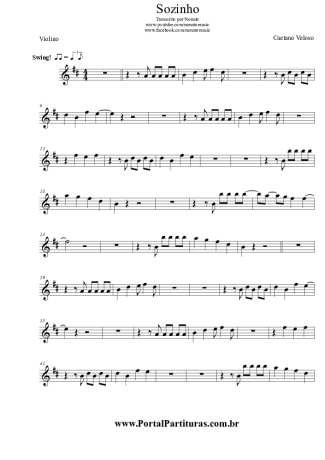 Caetano Veloso Sozinho score for Violin