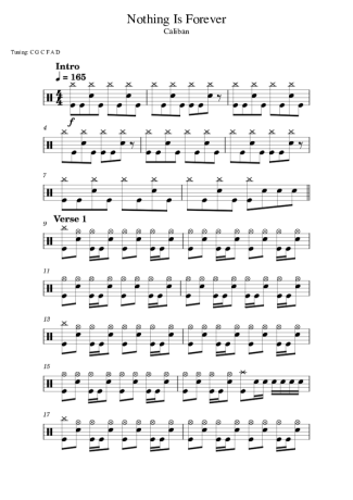 Caliban Nothing Is Forever score for Drums