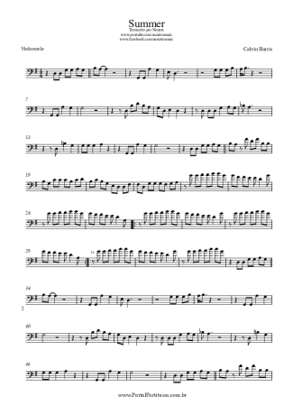 Calvin Harris Summer score for Cello