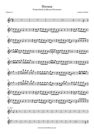 Camila Cabello Havana score for Clarinet (C)