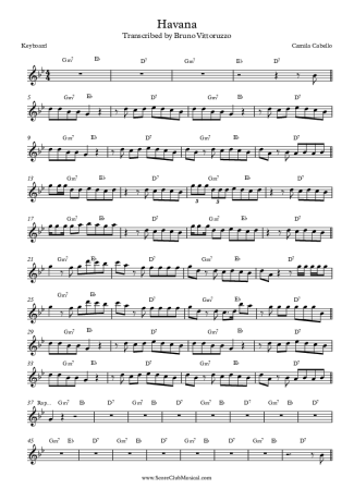 Camila Cabello Havana score for Keyboard