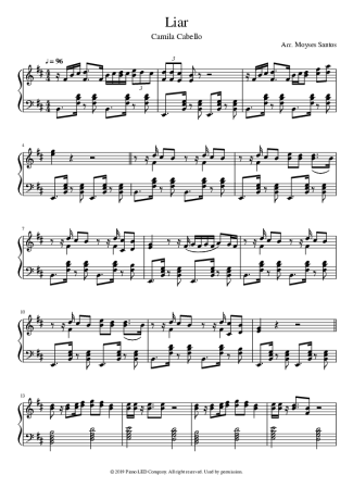 Camila Cabello Liar score for Piano