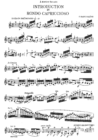 Camille Saint-Saens Introduction and Rondo Capriccioso score for Violin