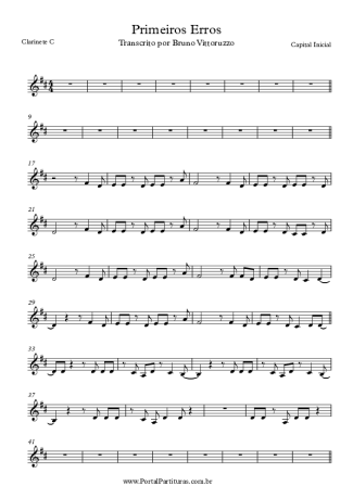Capital Inicial Primeiros Erros score for Clarinet (C)