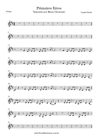 Capital Inicial Primeiros Erros score for Violin