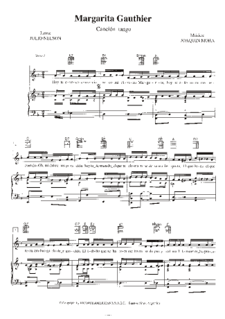 Carlos Gardel Margarita Gauthier score for Piano