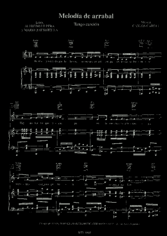 Carlos Gardel Melodía de Arrabal  score for Piano