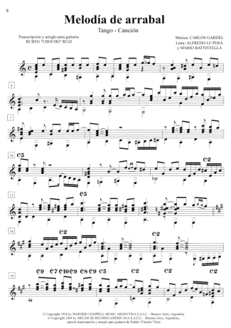 Carlos Gardel Melodía De Arrabal score for Acoustic Guitar