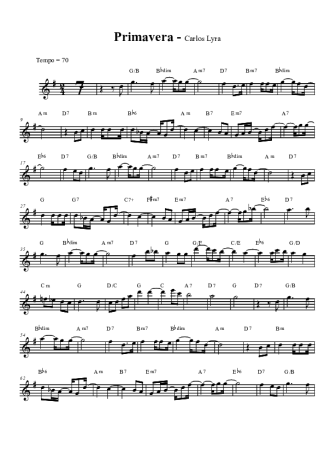 Carlos Lyra Primavera score for Tenor Saxophone Soprano (Bb)