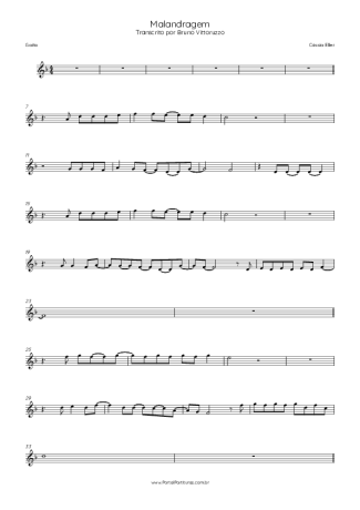 Cássia Eller Malandragem score for Harmonica