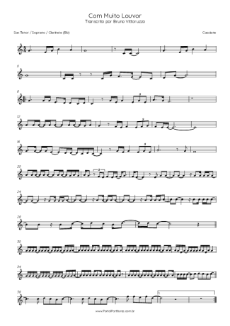 Cassiane Com Muito Louvor score for Clarinet (Bb)