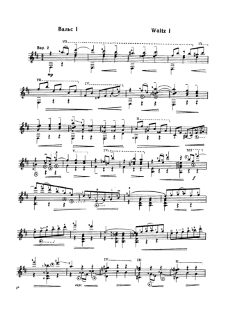 Castelnuovo-Tedesco Waltz I score for Acoustic Guitar