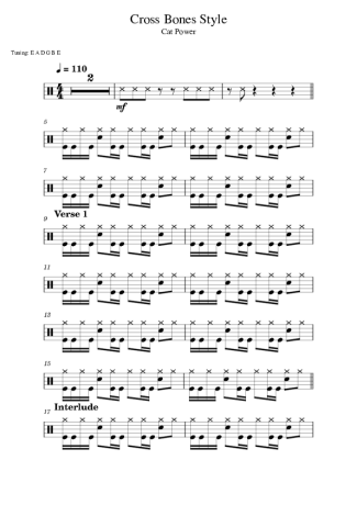 Cat Power Cross Bones Style score for Drums