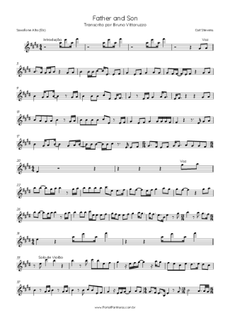 Cat Stevens Father And Son score for Alto Saxophone