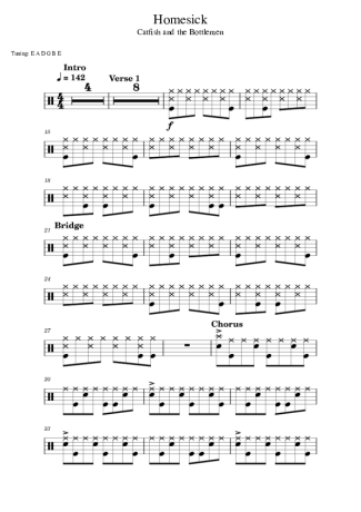 Catfish and the Bottlemen Homesick score for Drums
