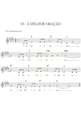 Catholic Church Music (Músicas Católicas) A Melhor Oração score for Keyboard