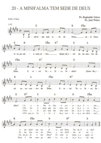 Catholic Church Music (Músicas Católicas) A Minha Alma Tem Sede de Deus score for Keyboard