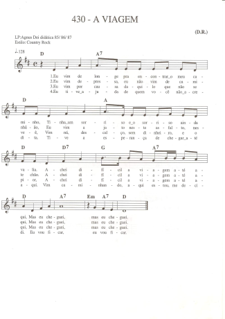 Catholic Church Music (Músicas Católicas) A Viagem score for Keyboard