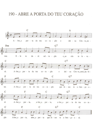 Catholic Church Music (Músicas Católicas) Abre a Porta do Teu Coração score for Keyboard