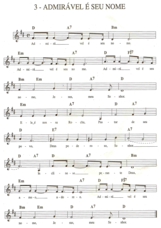 Catholic Church Music (Músicas Católicas) Admirável é Seu Nome score for Keyboard