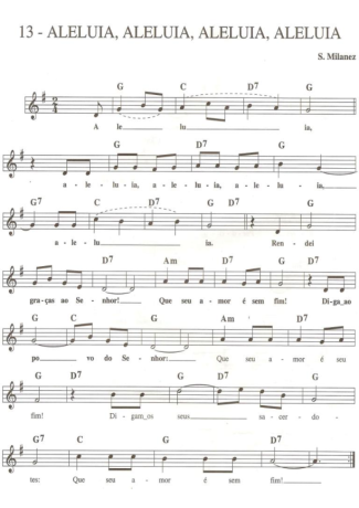 Catholic Church Music (Músicas Católicas) Aleluia Aleluia Aleluia Aleluia score for Keyboard