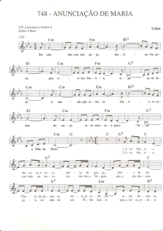 Catholic Church Music (Músicas Católicas) Anunciação de Maria score for Keyboard
