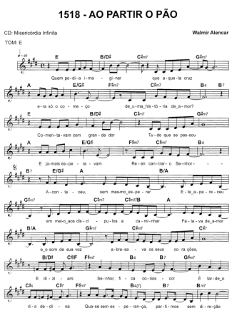 Catholic Church Music (Músicas Católicas) Ao Partir O Pão score for Keyboard