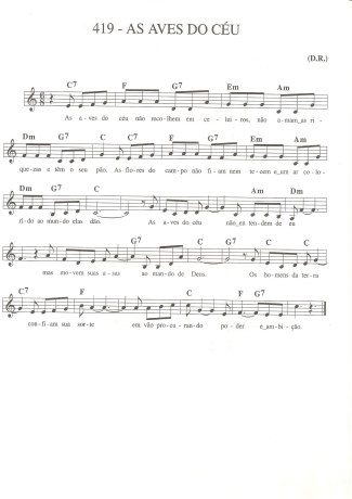 Catholic Church Music (Músicas Católicas) As Aves do Céu score for Keyboard