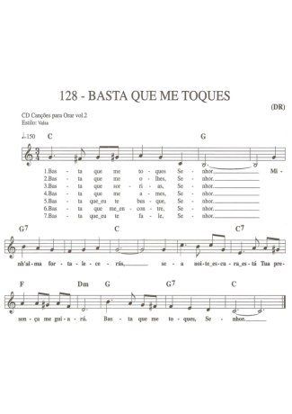 Catholic Church Music (Músicas Católicas) Basta Que Me Toques score for Keyboard