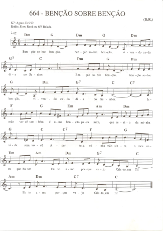 Catholic Church Music (Músicas Católicas) Bênção Sobre Bênção score for Keyboard