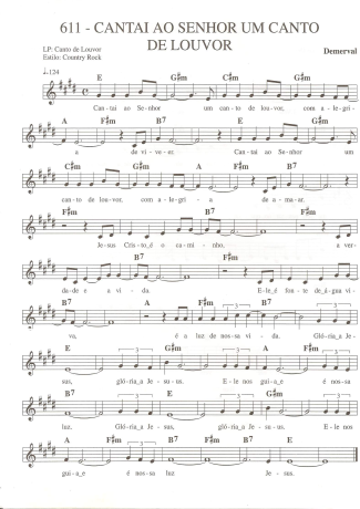 Catholic Church Music (Músicas Católicas) Cantai Ao Senhor um Canto de Louvor score for Keyboard