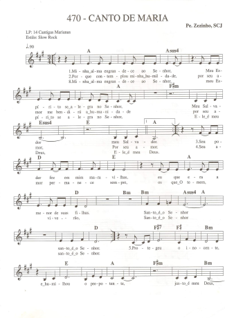 Catholic Church Music (Músicas Católicas) Canto de Maria score for Keyboard