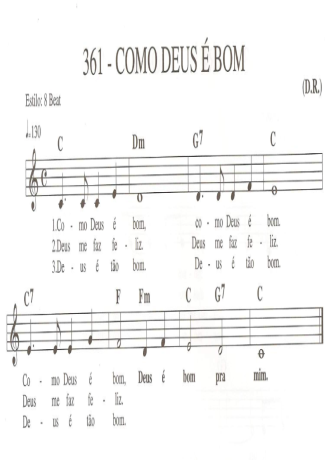 Catholic Church Music (Músicas Católicas) Como Deus é Bom score for Keyboard