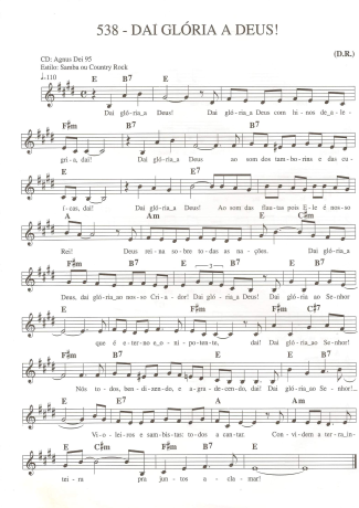 Catholic Church Music (Músicas Católicas) Dai Glória a Deus score for Keyboard