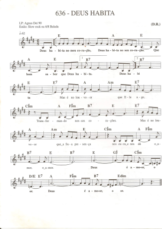 Catholic Church Music (Músicas Católicas) Deus Habita score for Keyboard