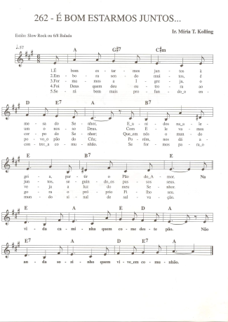Catholic Church Music (Músicas Católicas) É Bom Estarmos Juntos score for Keyboard